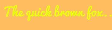Image with Font Color E7FF0A and Background Color FFBF5E